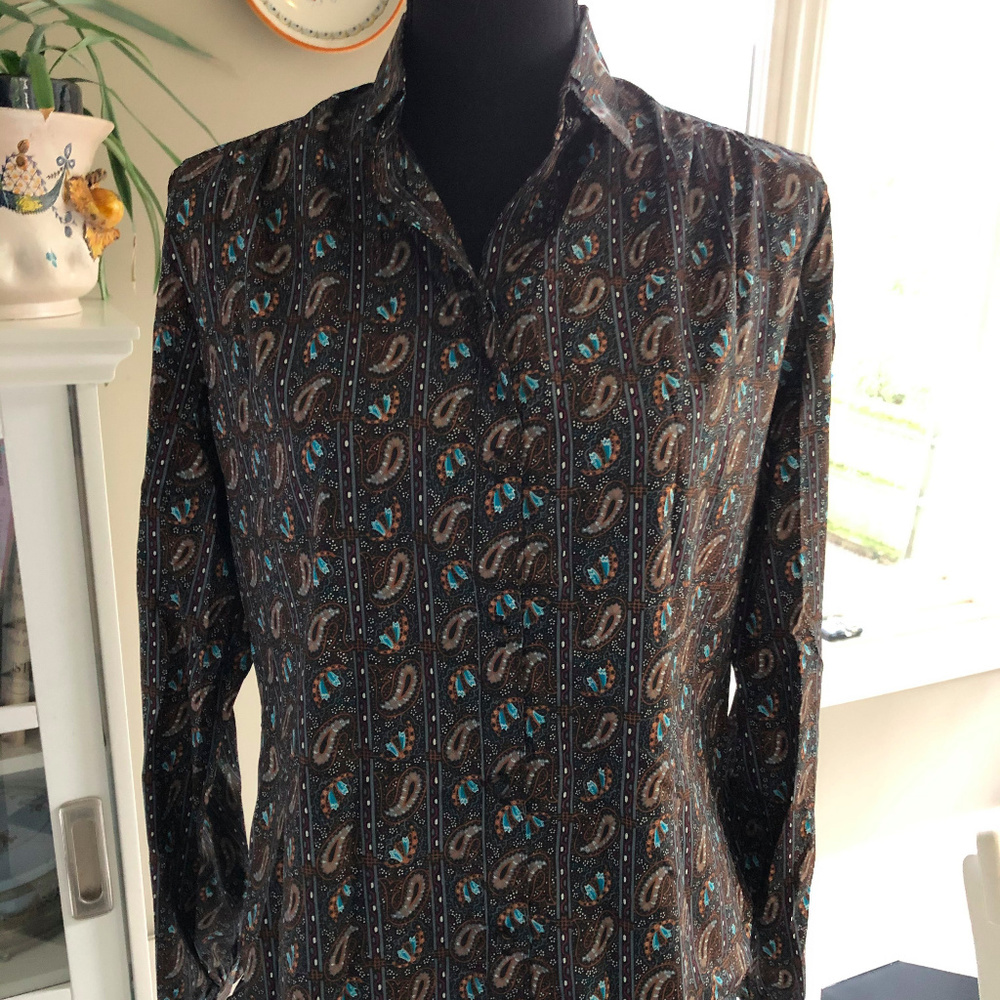 Vintage Stuart Lang Poly Paisley Shirt 1960's